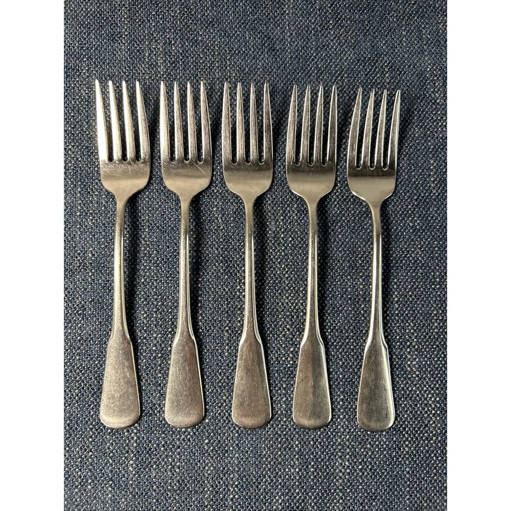 Set of 5 Sears Traditions Independence Stainless Silverware 6 3/4” Dessert Forks